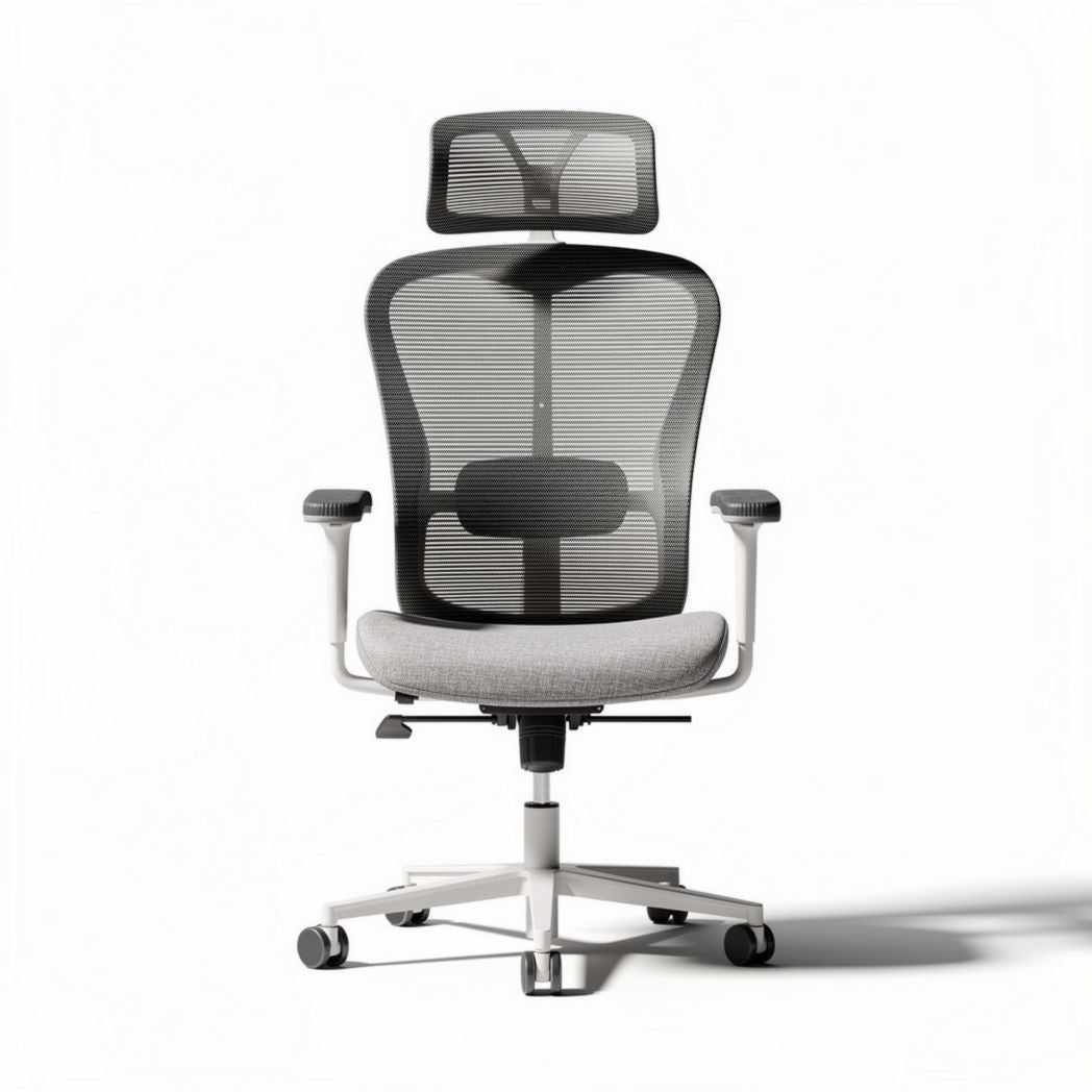 Sedia da ufficio ergonomica con schienale in rete nera e seduta grigia 60 x 60 x 120cm