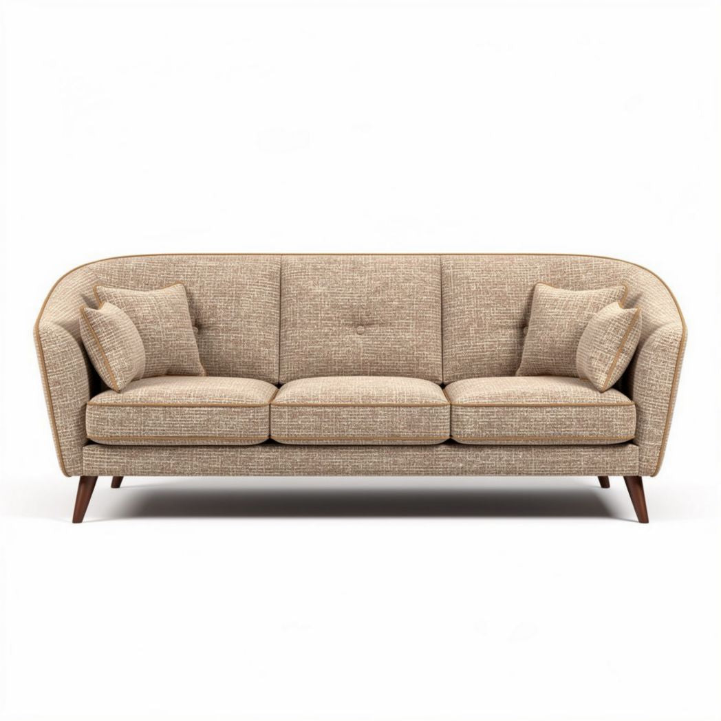 Divano in tessuto beige con cuscini inclusi dimensioni 210 x 90 x 85cm