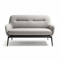 Divano in tessuto grigio con struttura metallica 140 x 80 x 70cm