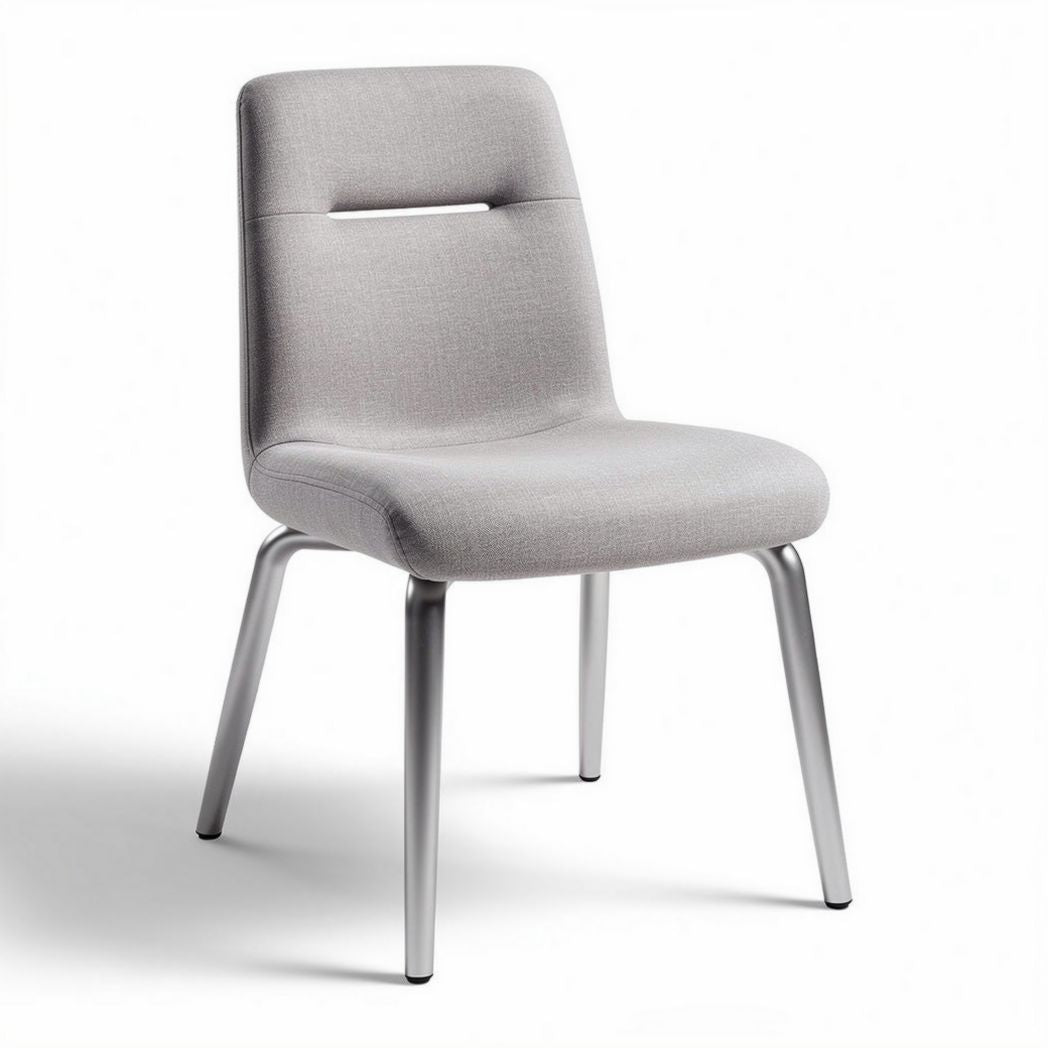 Sedia in tessuto grigio con struttura in metallo 45 x 50 x 85cm